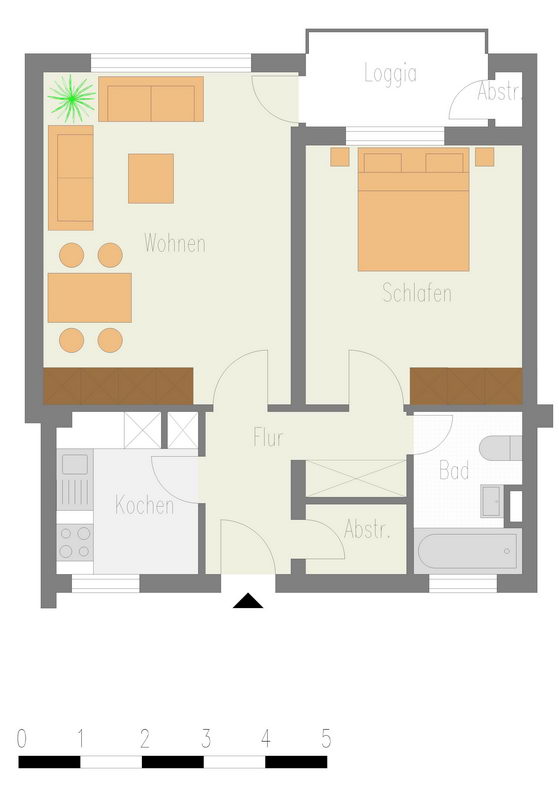 Grundriss Gästewohnung Marsstraße 1