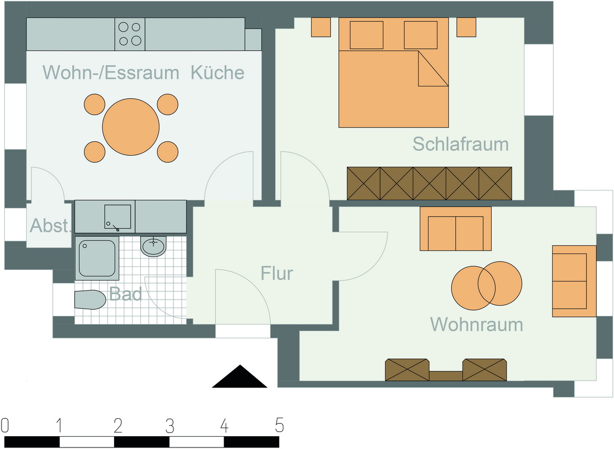 Grundriss Gästewohnung Bahnhofstraße 11